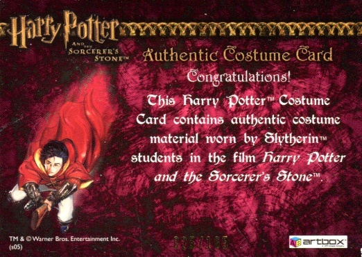 Slytherin Students Uniform - Back