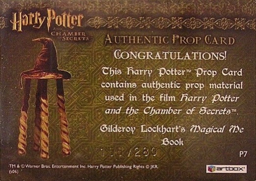 P7 - Gilderoy Lockhart's Magical Me Book - Back