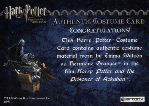 Hermione Granger's Black School Robe - Back