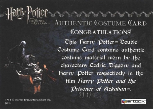 Cedric Diggory Harry Potter Quidditch Robes - Back