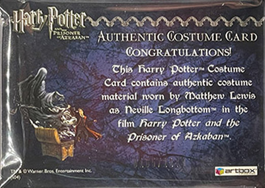 Neville Longbottom's Black Cloak - Back
