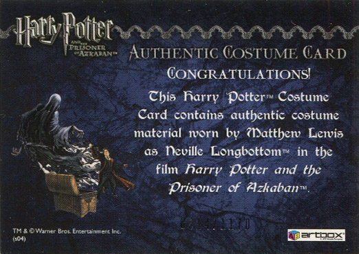 Neville Longbottom's Black Cloak - Back