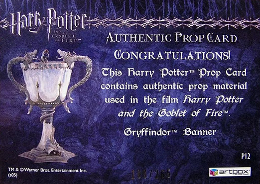 P12 - Gryffindor Banner - Back