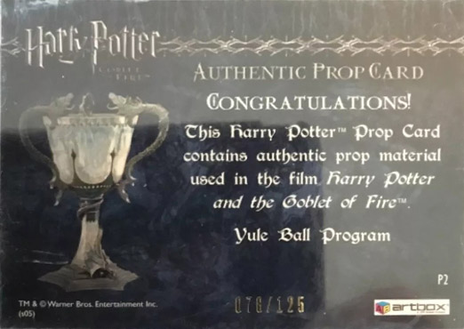 P2 - Yule Ball Program - Back