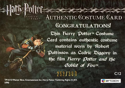 C12 - Cedrick Diggory's Third Task Costume - Back