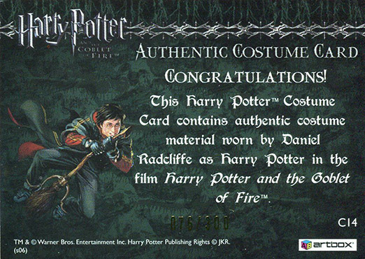C14 - Harry Potter's Second Task Costume - Back