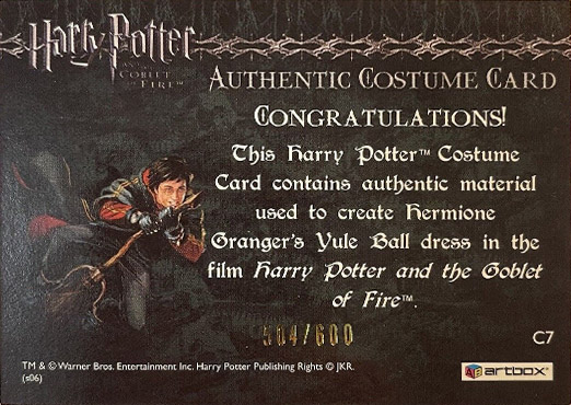 C7 - Hermione's Granger's Yule Ball Dress - Back