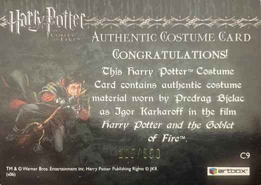 C9 - Igor Karkaroff's Yule Ball Costume - Back