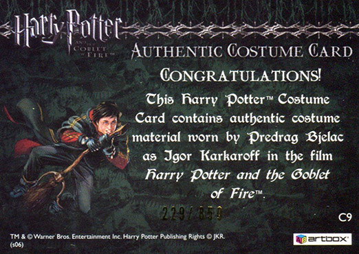 C9 - Igor Karkaroff's Yule Ball Costume - Back