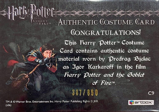 C9 - Igor Karkaroff's Yule Ball Costume - Back