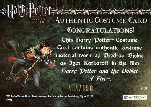 C9 - Igor Karkaroff's Yule Ball Costume - Back