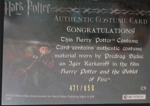 C9 - Igor Karkaroff's Yule Ball Costume - Back