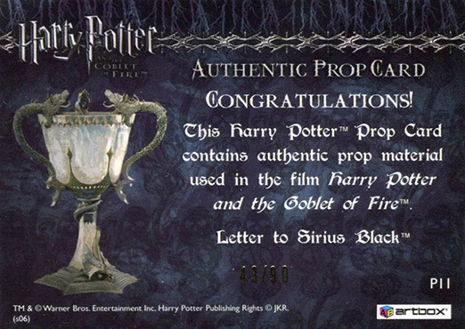 P11 - Letter to Sirius Black - Back