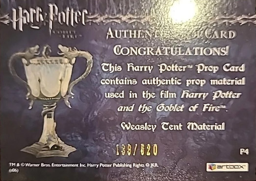 P4 - Weasley Tent Material - Back