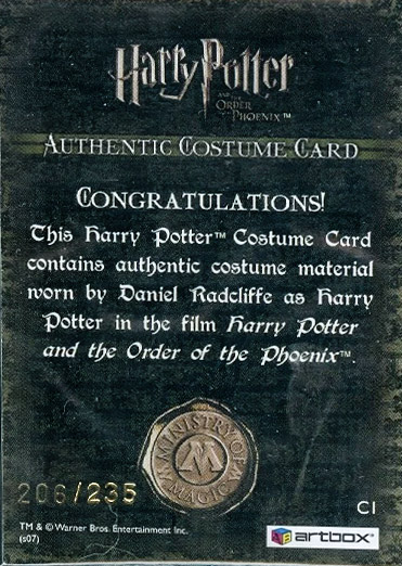 C1 - Harry Potter's T-Shirt - Back