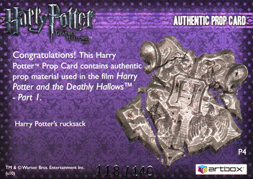 P4 - Harry Potter's Rucksack - Back