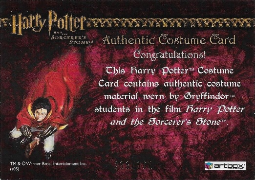 Gryffindor Student Tie - Back