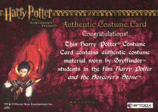 Gryffindor Student Tie - Back