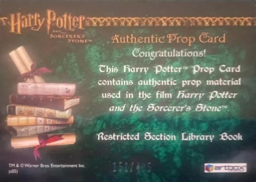 Restricted Section Library Book - Back