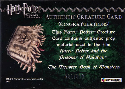The Monster Book of Monsters - Back