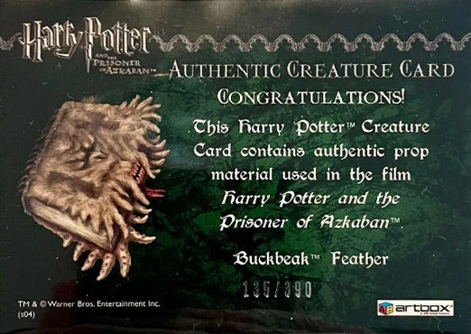 Buckbeak's Feather - Back