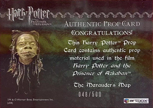 The Marauder's Map - Back