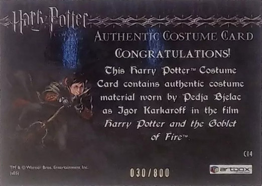 C14 - Igor Karkaroff's Yule Ball Costume - Back