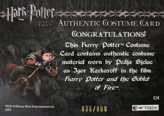 C14 - Igor Karkaroff's Yule Ball Costume - Back
