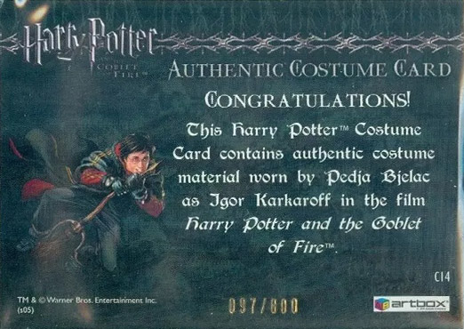 C14 - Igor Karkaroff's Yule Ball Costume - Back