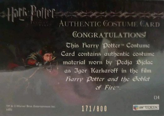 C14 - Igor Karkaroff's Yule Ball Costume - Back