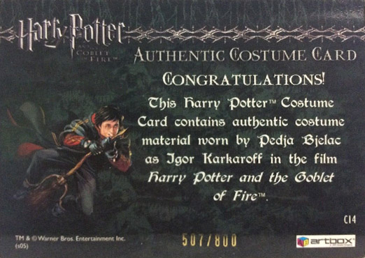 C14 - Igor Karkaroff's Yule Ball Costume - Back