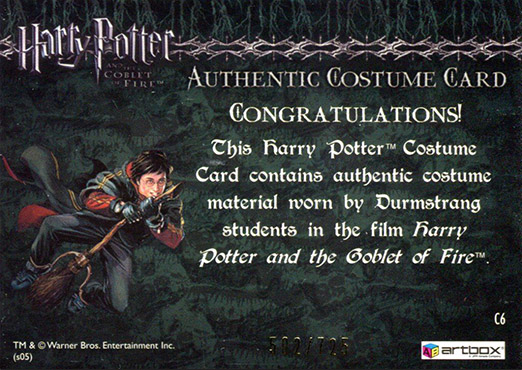 C6 - Durmstrang Students Costume - Back
