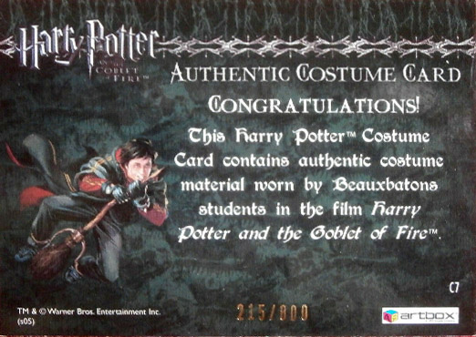 C7 - Beauxbatons Students Costume - Back