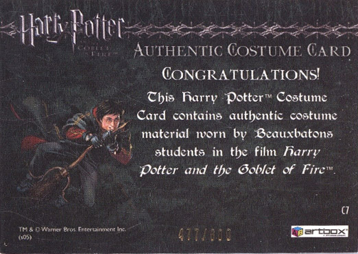 C7 - Beauxbatons Students Costume - Back
