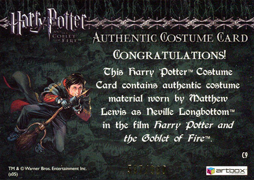 C9 - Neville Longbottom's Pajamas - Back