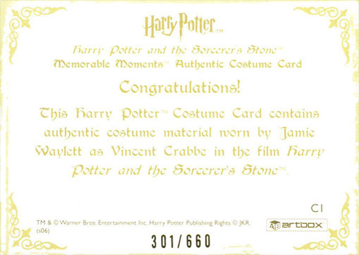 C1 - Vincent Crabbe's School Robes - Back